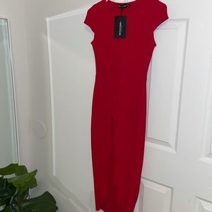 Sexy Red Dress with Slit